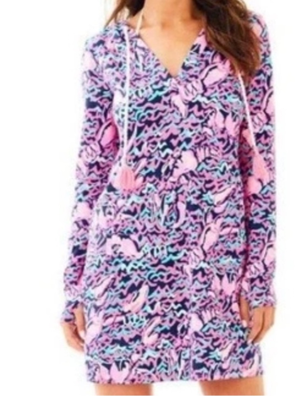 NWT Lilly Pulitzer | Rylie UPF 50+ Cover-Up Hooded Dress in Pop Up Lobstah Roll